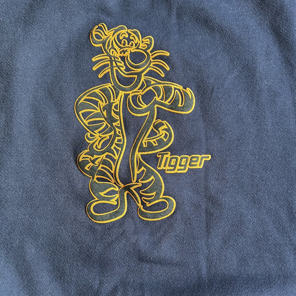 Disney Store Tigger Sweatshirt XXL Navy Embroidered Winnie The Pooh Crewneck - Picture 2 of 5